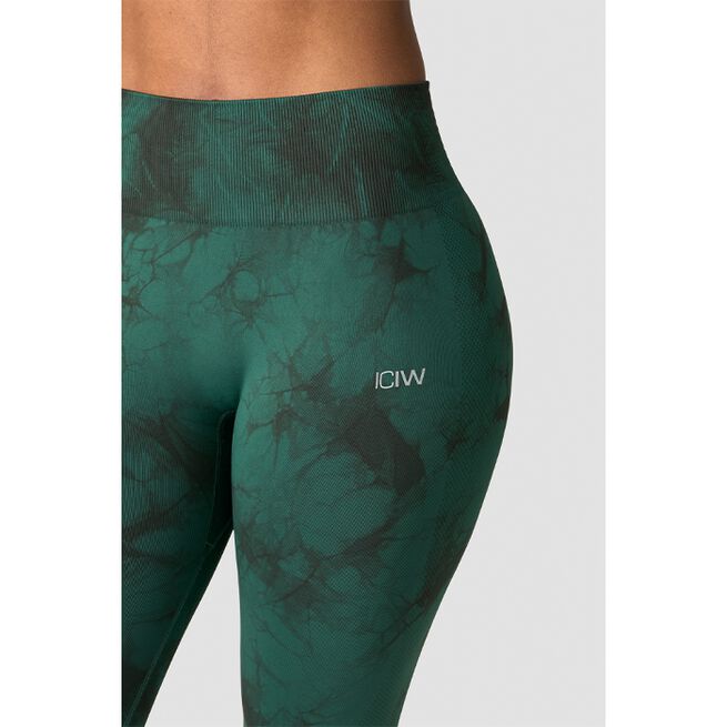 Define Seamless Tie Dye Tights, Hunter Green, XS  Define Treningstights Grønn