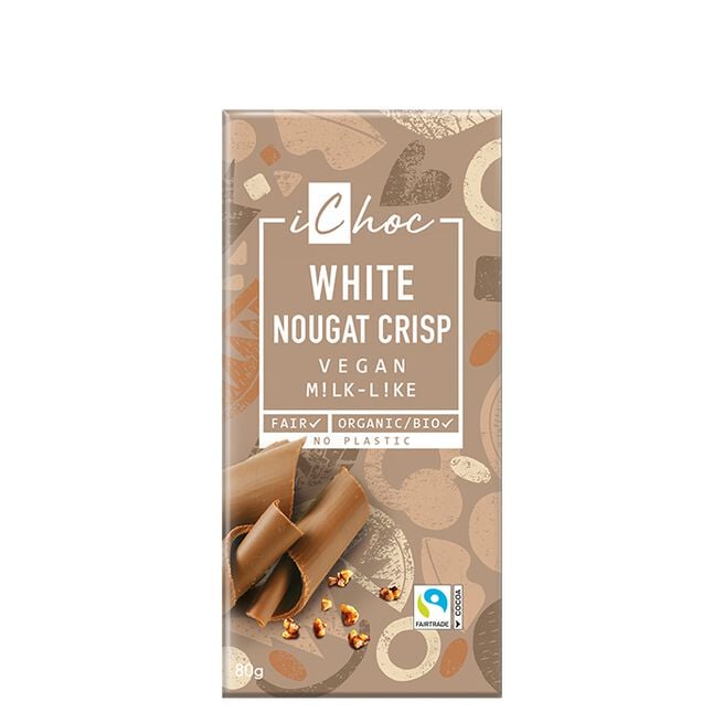 Vegansk Vit Nougat Krisp 80 g Vegansk Vit Nougat Krisp 80 g Choklad