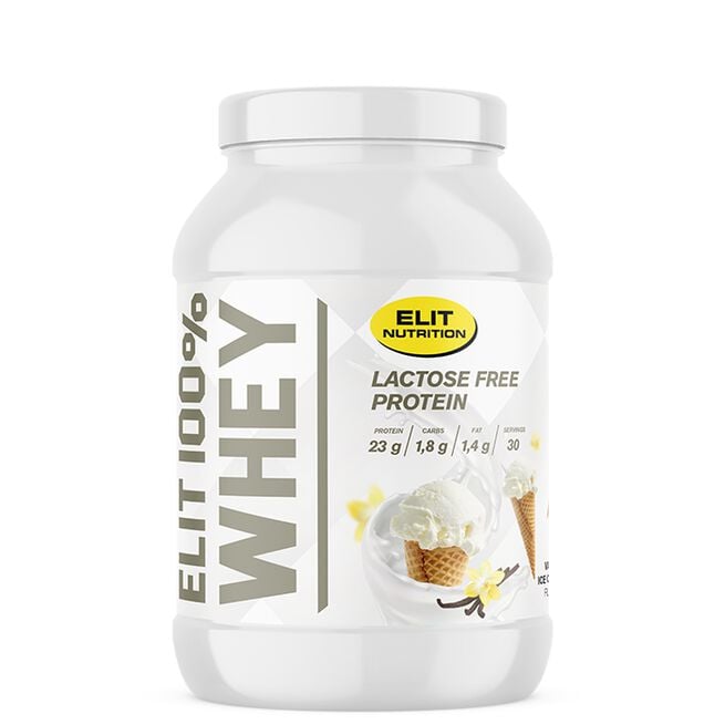 ELIT 100% Whey Lactose free, 900 g, Vanilla Ice Cream ELIT 100 % Whey Laktosefritt Proteinpulver 900 g Vanilla Ice Cream