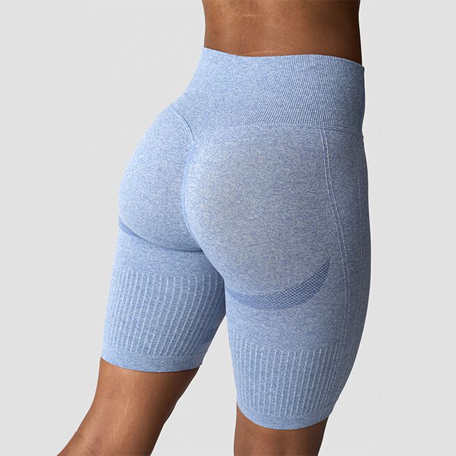 Soft Seamless Biker Shorts, Metal Blue Melange, L  Soft Seamless Sykkelshorts Blå