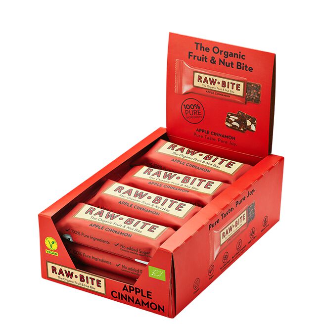12 x Organic fruit & nut apple cinnamon 50 g 12 x Frukt & Nøttbar 50 g Äpple & Kanel