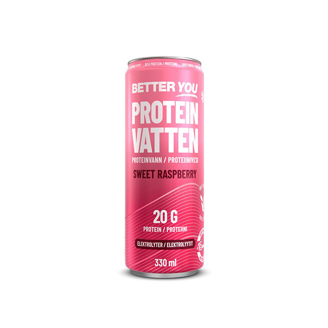 Proteinvatten Elektrolyt Hallon 330 ml  Proteinvann Elektrolytt Bringebær 330 ml