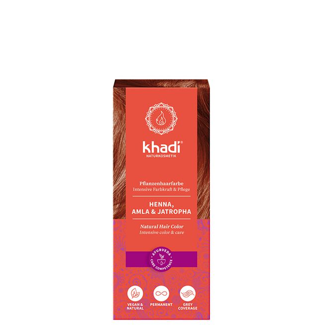Naturlig Hårfärg Henna Amla & Jatropha Röd 100 g Naturlig hårfarge Henna Amla & Jatropha Rød 100 g