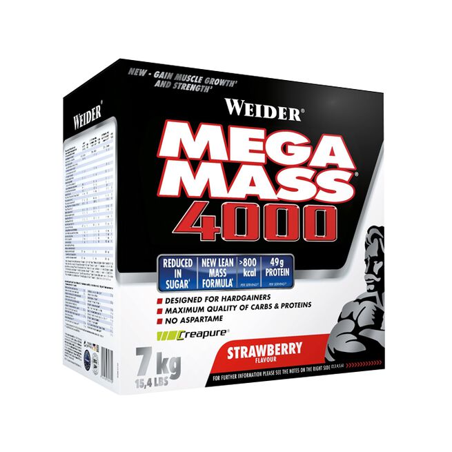 Mega Mass 4000, 7 kg, Jordbær Mega Mass 4000 Gainer 7 kg Jordgubb