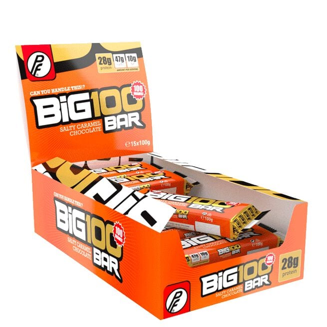15 x Big 100 Protein Bar 1x100g Salted karamell 15 x Big 100 Proteinbar 100 g Salt Karamell Sjokolade