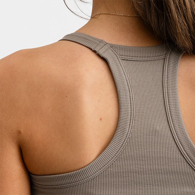Ribbed Sports Tank Top, Almond, XS  Treningslinne Beige