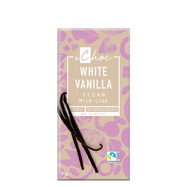 Vegansk Vit Choklad Vanilj 80 g Vegansk hvit vanilje 80 g Choklad