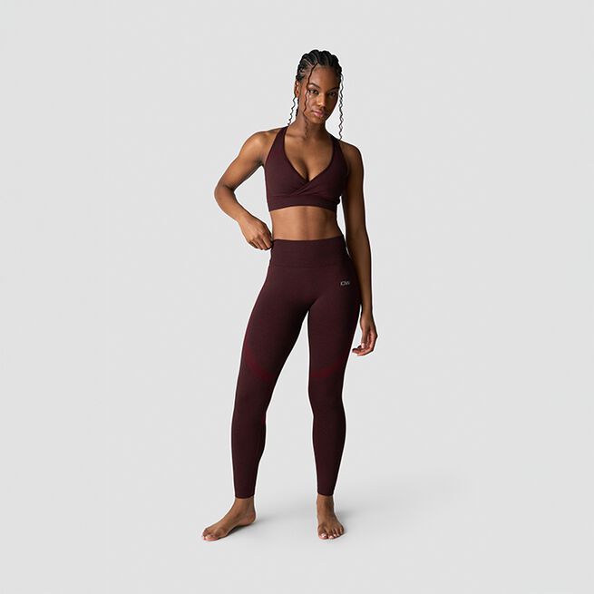 Soft Seamless Adjustable Sports Bra, Burgundy Melange, L  Soft Seamless Justerbar Sports-BH Mørkerød