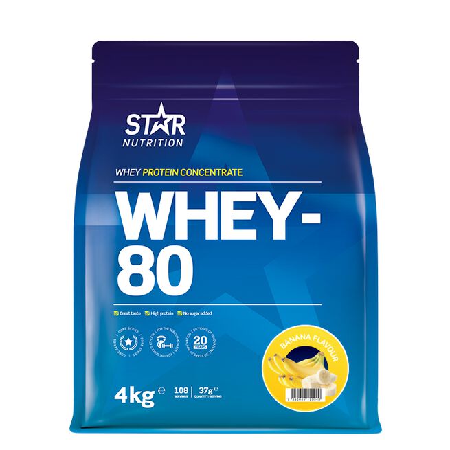 Star Nutrition Whey-80 4kg Whey-80 Myseprotein 4 kg Banan