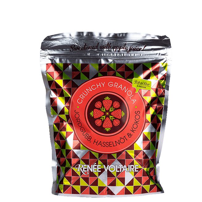 Crunchy Granola – Jordgubb, Hasselnöt & Kokos, 450 g Crunchy Granola Jordbær Hasselnøtt Och Kokosnøtt 450 g