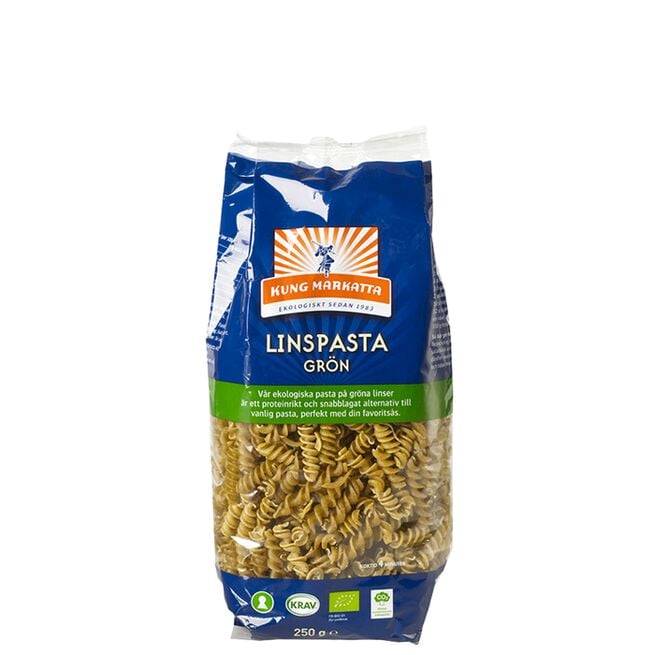 Grønn linsepasta, ØKO, 250 g  Grønn Linsepasta 250 g