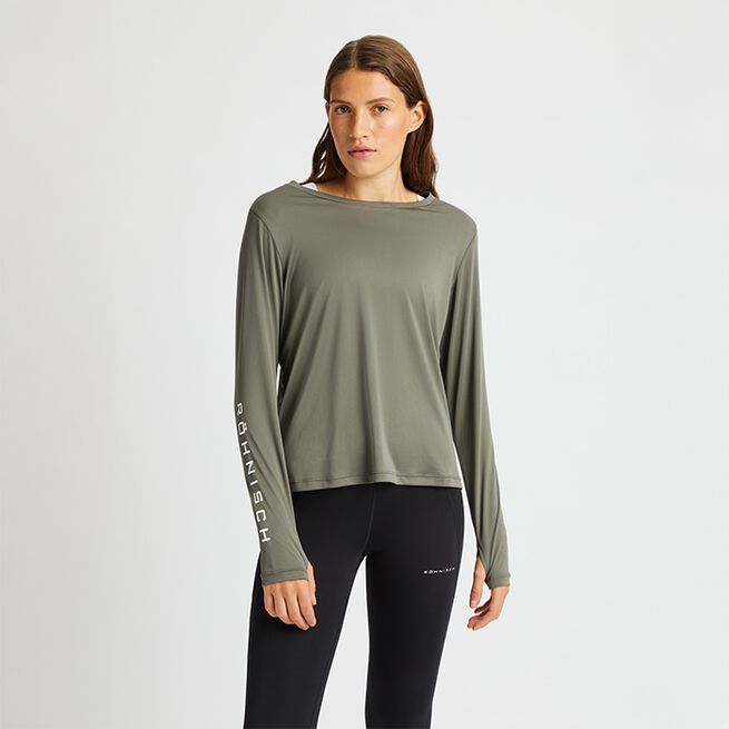 Team Logo Long Sleeve, Gunmetal, XS Team Logo Langermet Grønn