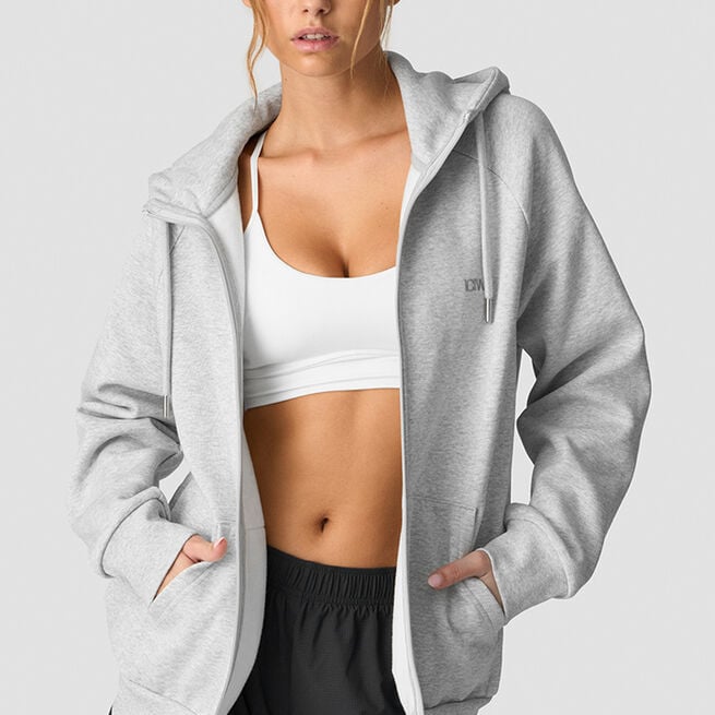 Everyday Zip Hoodie Wmn, Light Grey Melange Everyday Zip Hoodie Grå