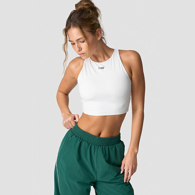 ICIW Contrast Cropped Tank Top, White Contrast Trenings-topp Hvit