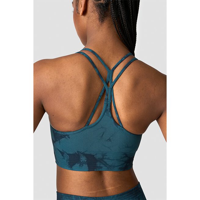 Define Seamless Tie Dye Sports Bra, Dark Teal, XS  Define Seamless Tie Dye Sport-BH Blågrønn