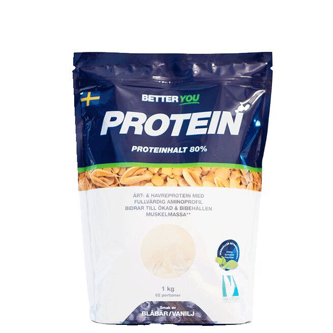 Ärt- och havreprotein, 1 kg Blåbär vanilj Erte- og havreprotein 1 kg Blåbär/Vanilj