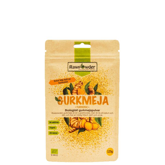 Gurkmejapulver EKO, 125 g RawPowder Økologisk Gurkemeiepulver 125 g
