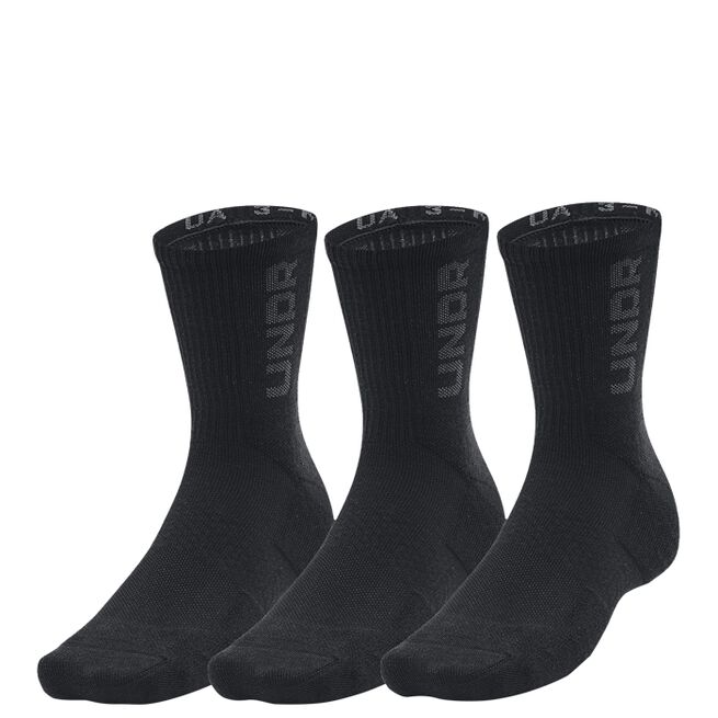 UA 3-Maker 3pk Mid-Crew, Black, L 3-Maker 3pk Mid-Crew, Black