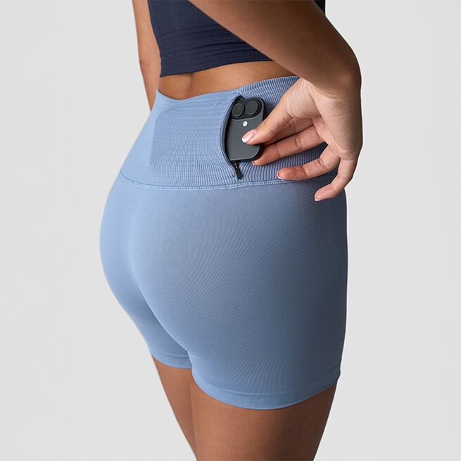Define Seamless Pocket Shorts, Metal Blue, L  Define Sømløse Shorts Blå