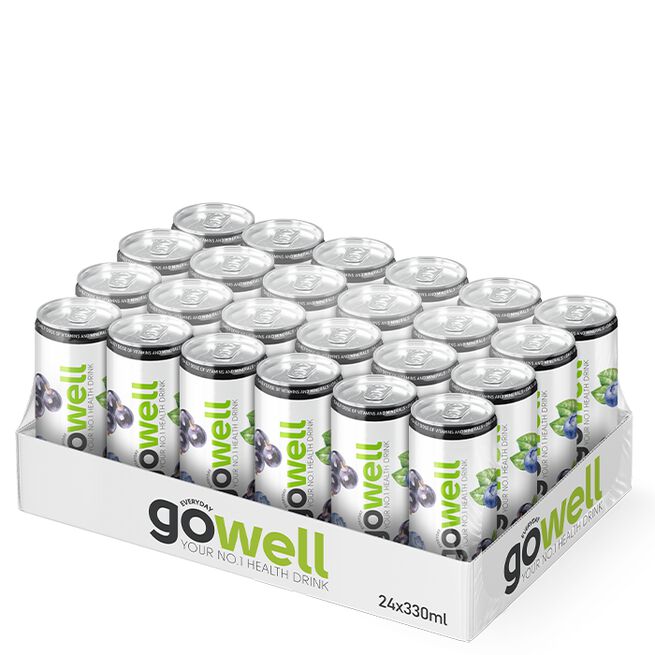 Flak GoWell Funktionsdryck 330 ml Svartvinbär Blåbär 24 x GoWell Funksjonsdrikk Brett 33 cl Svartvinbär Blåbär