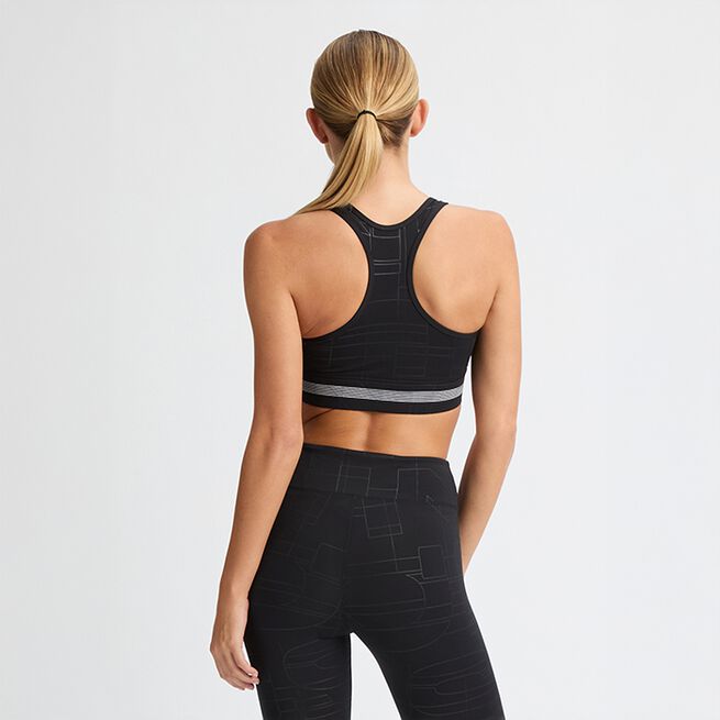 Emblem Racerback Sportsbra, Black Logo Emboss, XS  Emblem Emboss Sports-BH Svart
