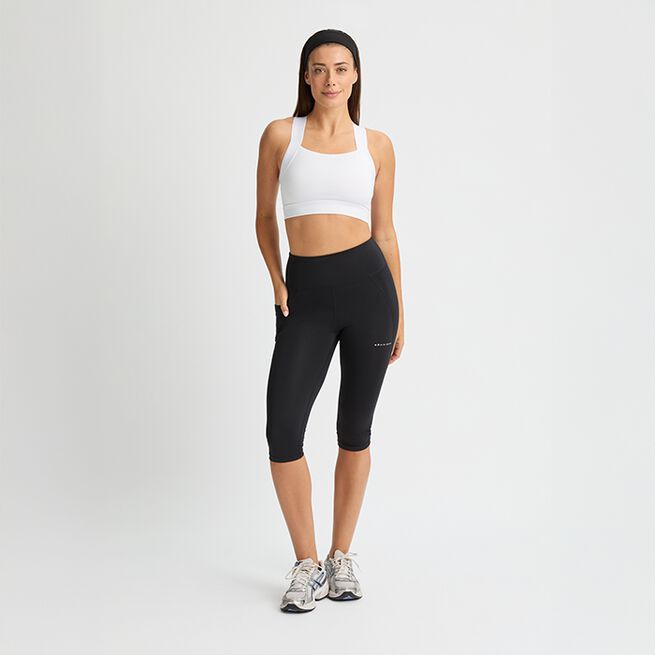 Flattering High Waist Capri Tights, Black, S  Capri Tights Svart