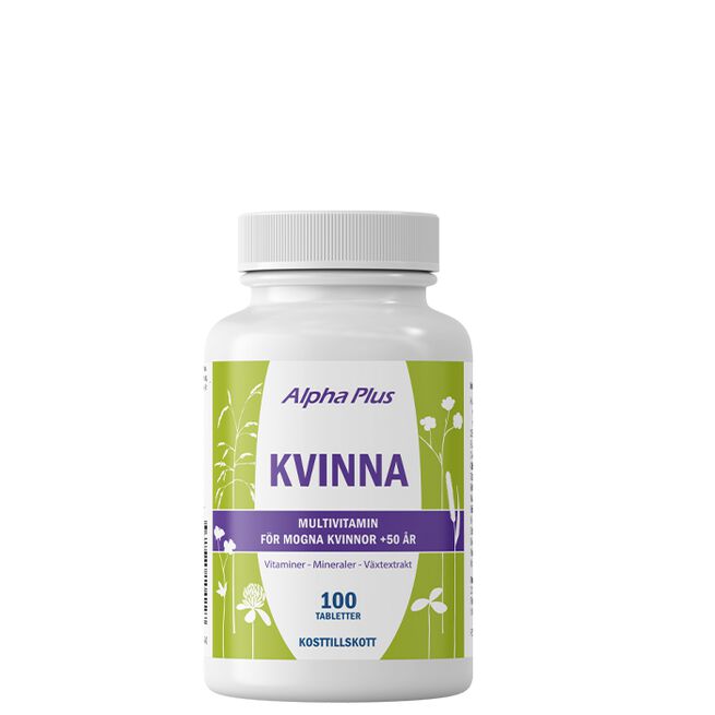 Vitaminer & mineraler Kvinna 100 tabletter Vitaminer og mineraler Kvinna 100 kapsler Alpha Plus