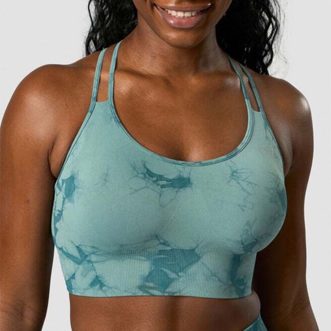 ICIW Define Seamless Tie Dye Sports Bra,Teal Define Seamless Tie Dye Sport-BH Blå