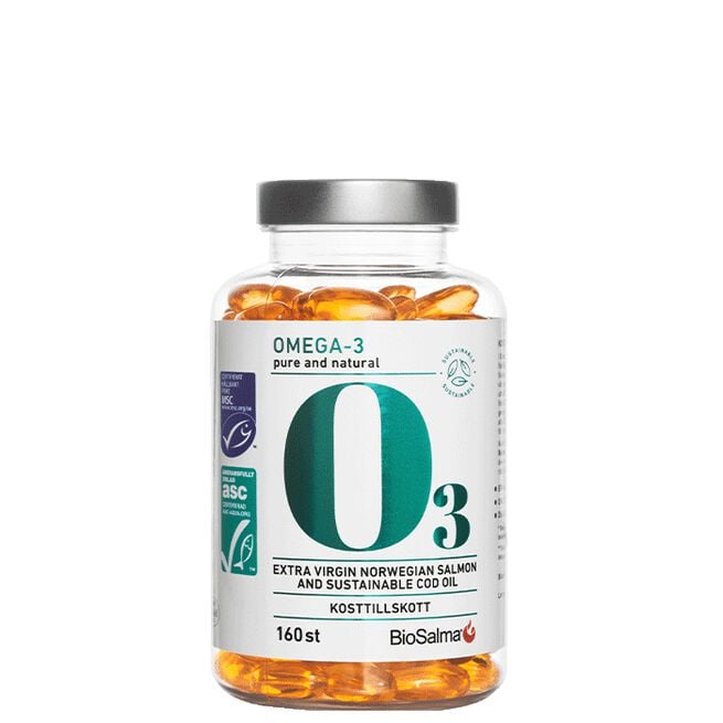 Miljömärkt Omega-3 160 kapslar Miljømerket Omega-3 Ren Og Naturlig 160 kapsler