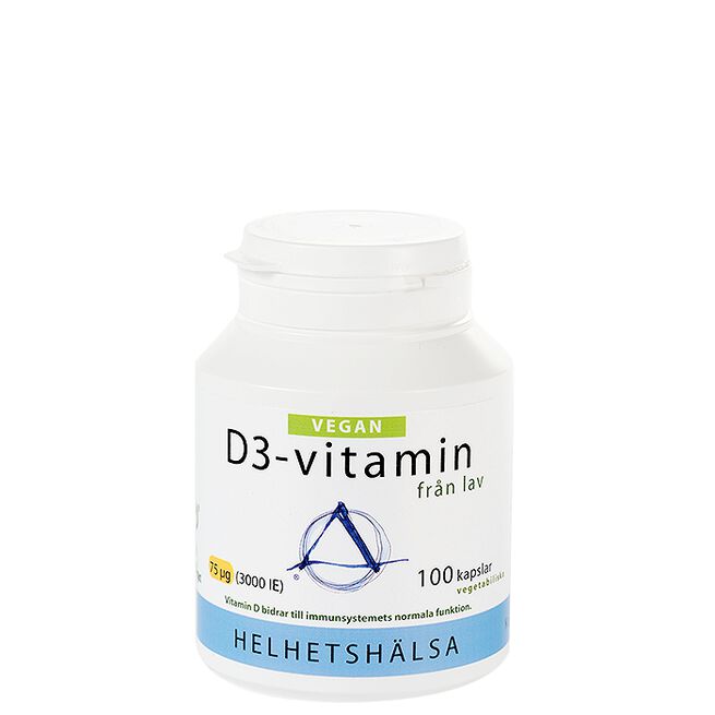 D3-vitamin Vegan 75 mcg, 3000 IE, 100 kapsler 