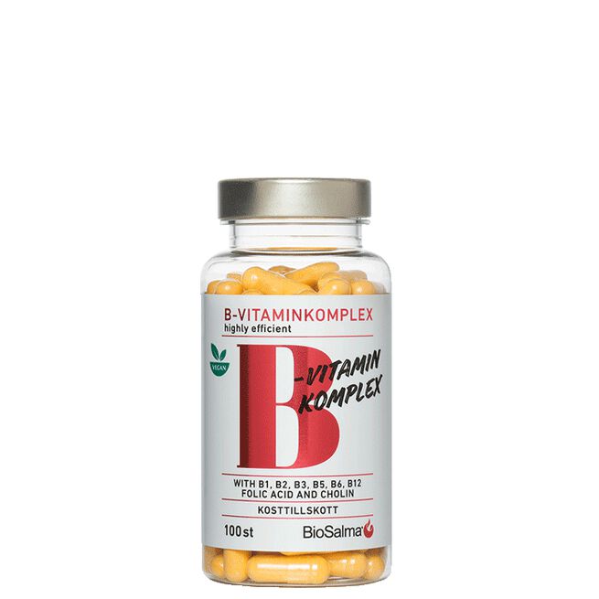 B-vitaminkomplex Carefully Selected 100 kapslar B-vitaminkomplex 100 kapsler