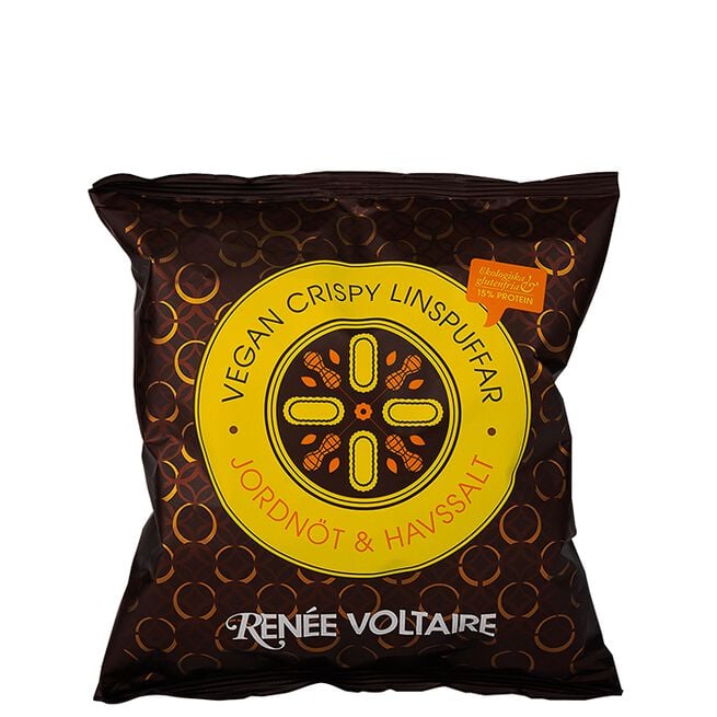 Renée Voltaire Vegan Crispy Linspuffar Jordnöt & Havssalt 60 g Veganske Crispy Linsepuffer Peanøtt & Havsalt 60 g