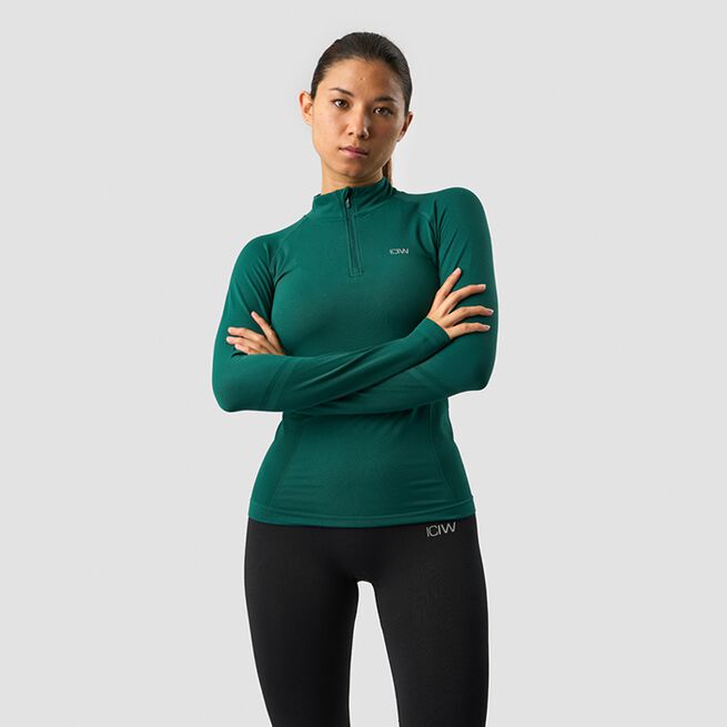 ICANIWILL Everyday 1/4 Zip Dark Green Melange