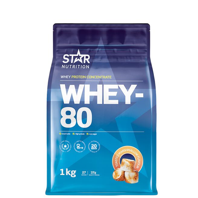 Whey-80, 1 kg, Toasted Marshmallow Whey-80 Myseprotein 1 kg Toasted Marshmallow