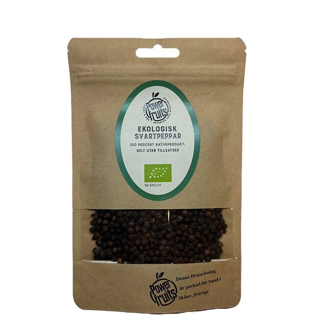 Powerfruits Ekologisk Svartpeppar Hel 200 g Økologiske Hele Svartpepper 50 g