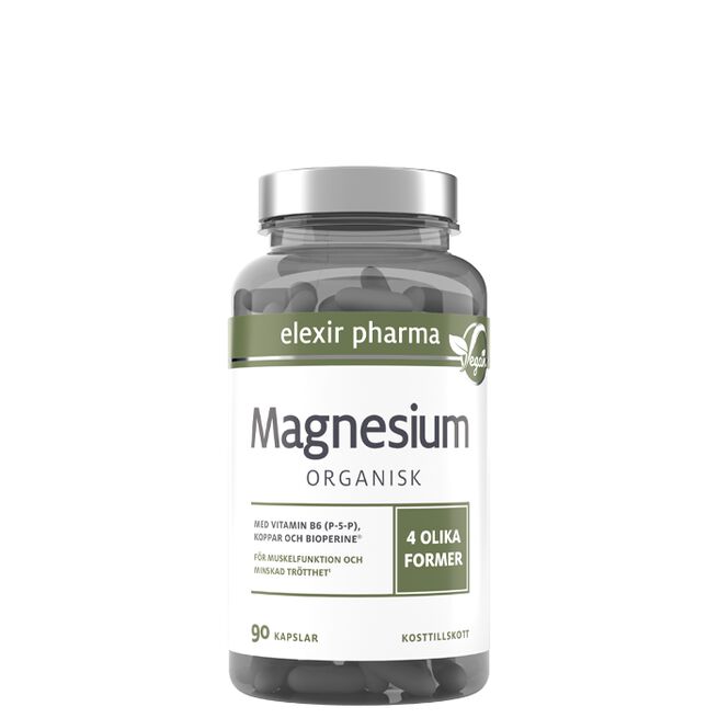 Elexir Pharma Elexir Organisk Magnesium 90 kapslar Organisk Magnesium 120 mg 90 kapsler