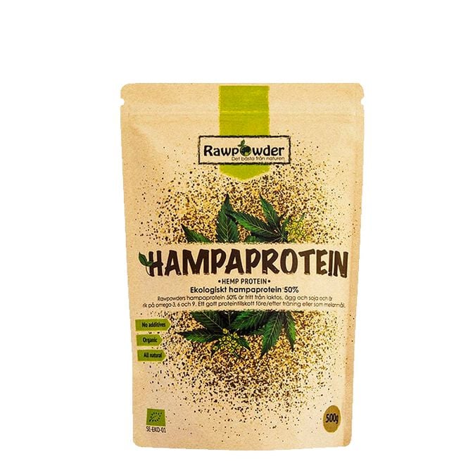 Hampaprotein Rawpowder Økologisk hampprotein 500 g