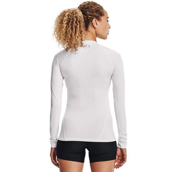 HeatGear Authentics Comp LS, White, L  HG Armour Comp Mock Treningsgenser Hvit