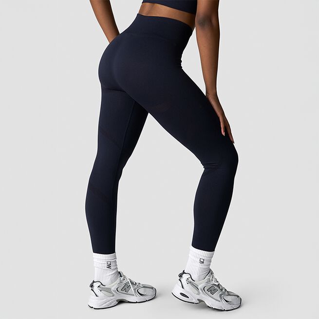 Divine Seamless Tights, Navy, M  Seamless treningstights Marineblå