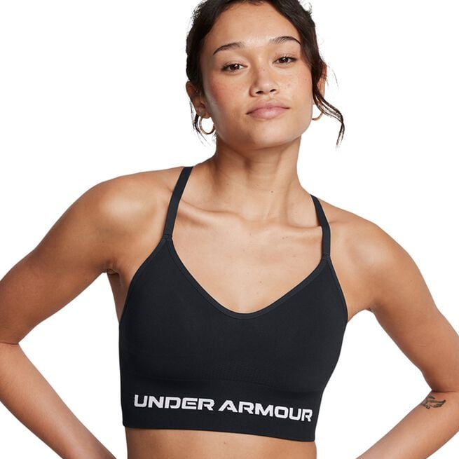 Under Armour Vanish Seamless Low Bra. Black Vanish Seamless Sports-bh Svart