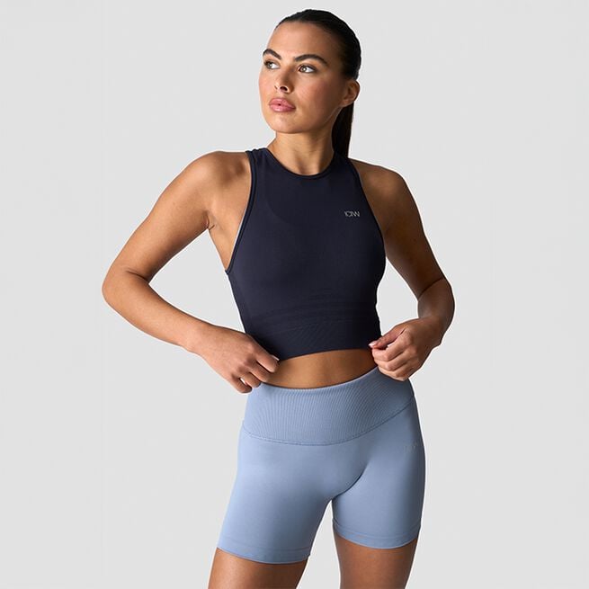 Define Seamless Cropped Tank Top, Navy, L Define Seamless Cropped Topp Marinblå