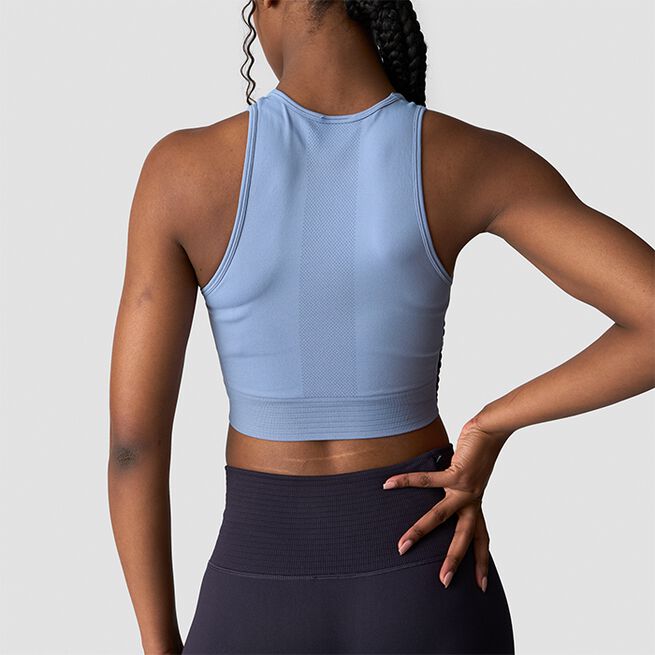 Define Seamless Cropped Tank Top, Metal Blue, L  Define Seamless Cropped Topp Blå