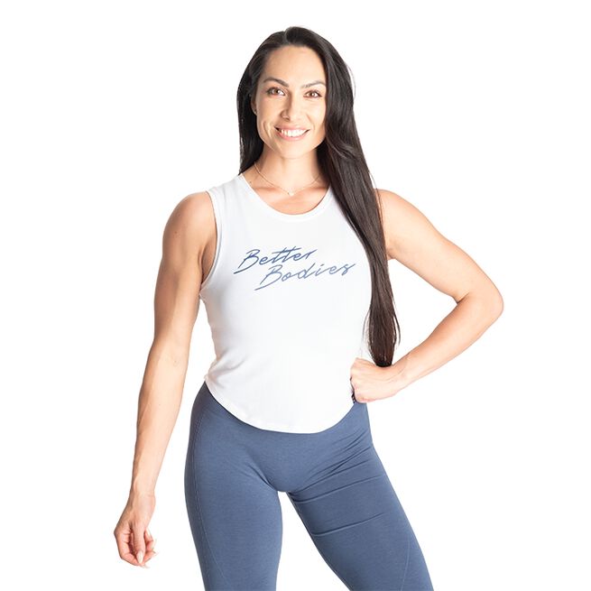 Better Bodies NY Tank, White/Blue NY Linne Hvit/Blå
