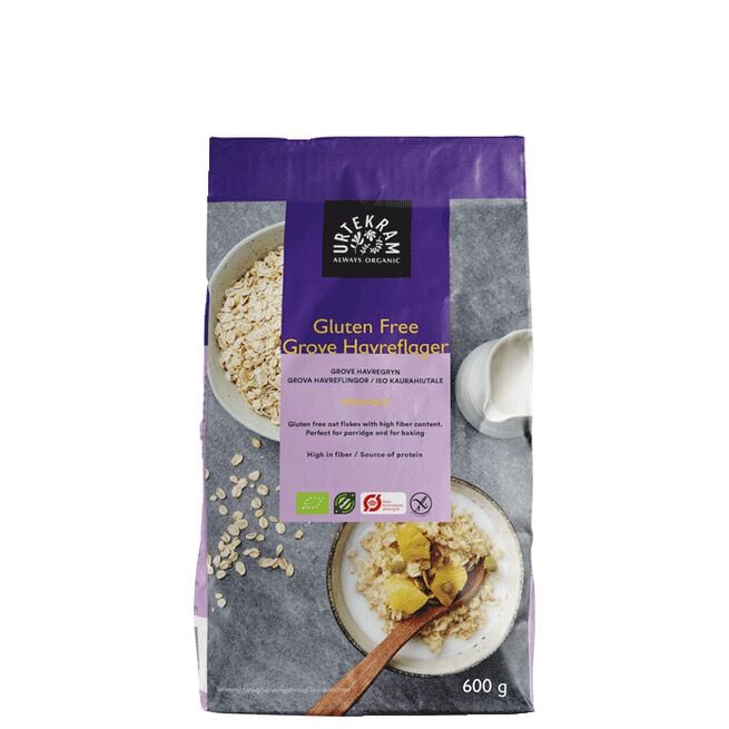 Grova Havreflak Uten Gluten, 600 g  Grova Havreflak Uten Gluten 600 g