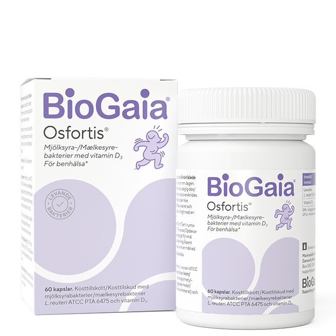 BioGaia Osfortis Med D-vitamin För Benhälsa 60 kapslar Osfortis med D-vitamin For Beinhelse 60 kapsler