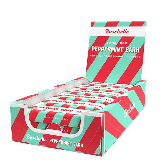 12 x Barebells Protein Bar, 55 g, Peppermint Bark  12 x Barebells Proteinbar 55 g Peppermint Bark