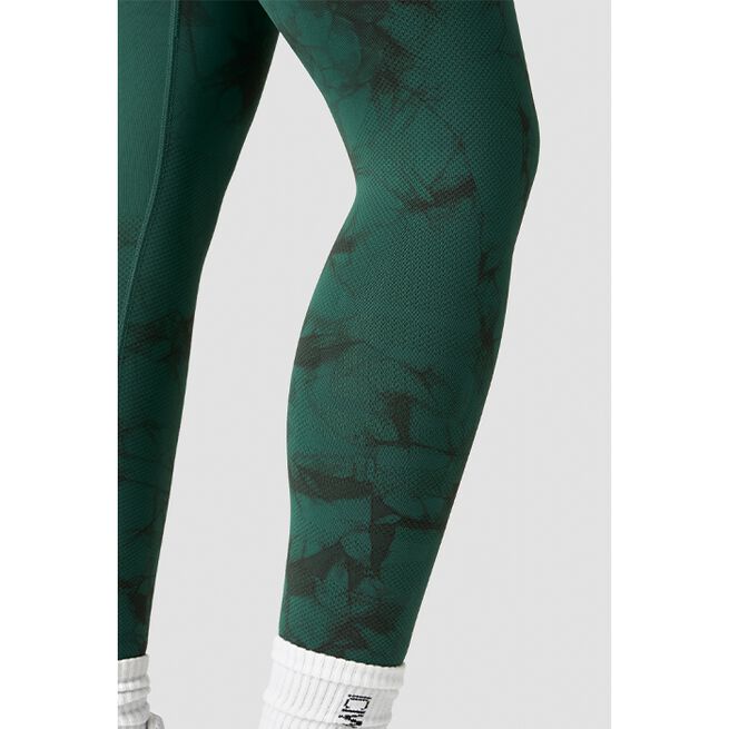 Define Seamless Tie Dye Tights, Hunter Green, XS  Define Treningstights Grønn