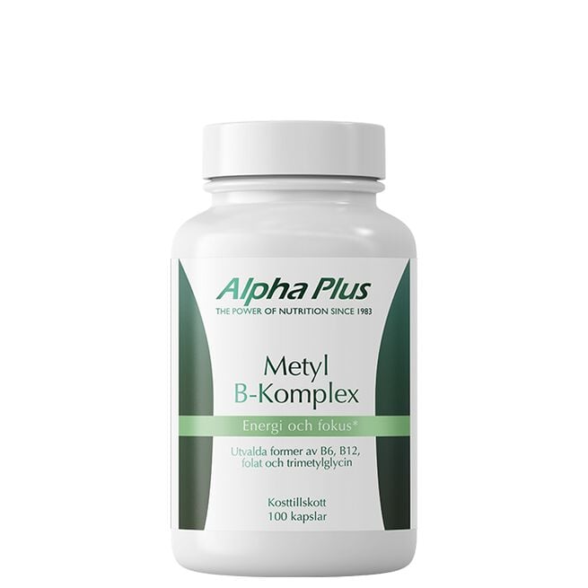 Alpha Plus Metyl-B-Plex 90 kapslar Metyl B-Vitamin Kompleks 100 kapsler