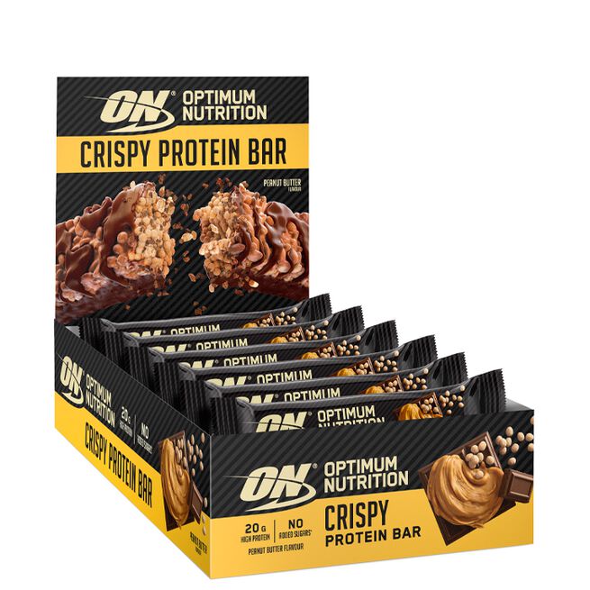 10 x Optimum Protein Crisp Bar, 65 g, Peanut Butter 10 x Crispy Protein Bar 65 g Peanut Butter