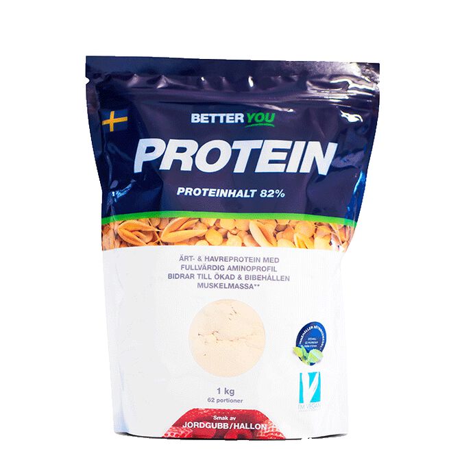 Ärt- och havreprotein, 1 kg Jordgubb hallon Erte- og havreprotein 1 kg Jordgubb/Hallon